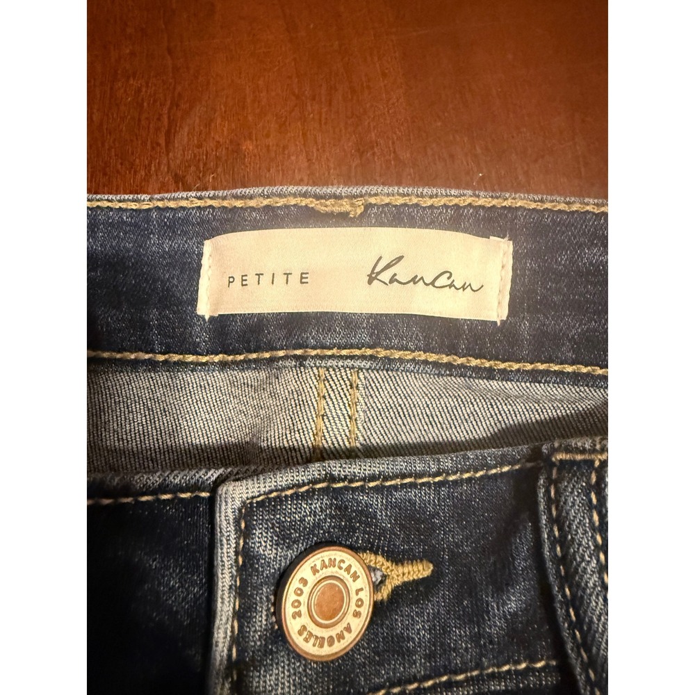 KanCan Petite Flare Jeans Medium Wash Button Fly Distressed KC8632M-PE Size 5/26 - Picture 3 of 5